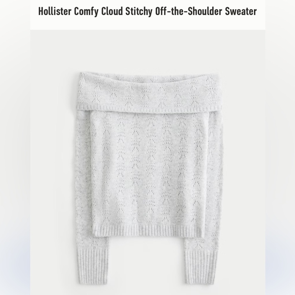 NWT Hollister Women's Off-the-Shoulder Sweater - grey
